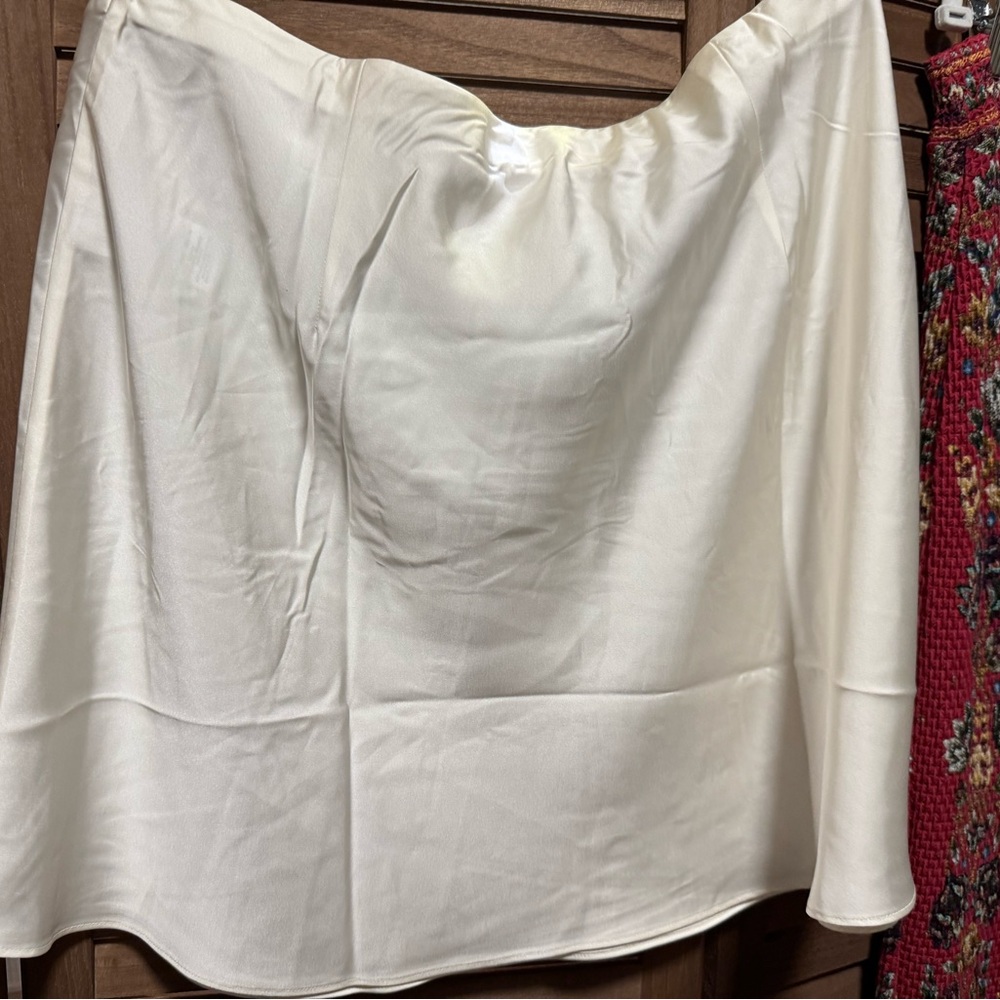 J. Crew Elegant White silky skirt- NWT